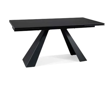 Стол обеденный SIGNAL SALVADORE Ceramic Sahara Noir черный/черный мат 160-240/90