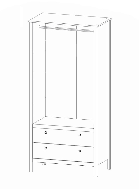 Шкаф  Ewa белая SZF2D2S/90