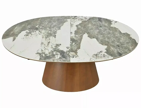 Стол обеденный SIGNAL MAROCCO Ceramic белый Pandoro/орех 160-200/90