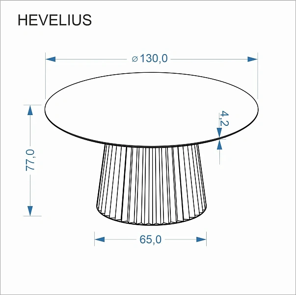 Стол обеденный HALMAR HEVELIUS орех/черный 130