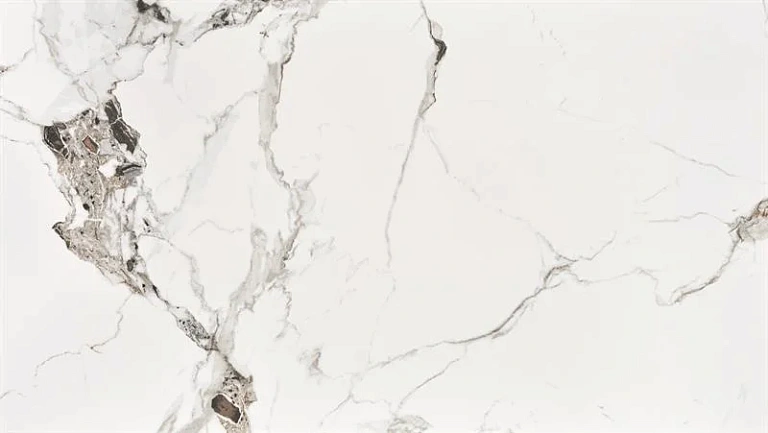 Стол обеденный HALMAR EMILIO белый мрамор/черный 140/80