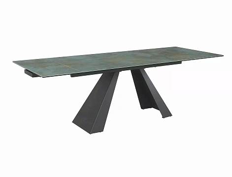 Стол обеденный SIGNAL SALVADORE Ceramic Ossido Verde бирюзовый/черный мат 160-240/90