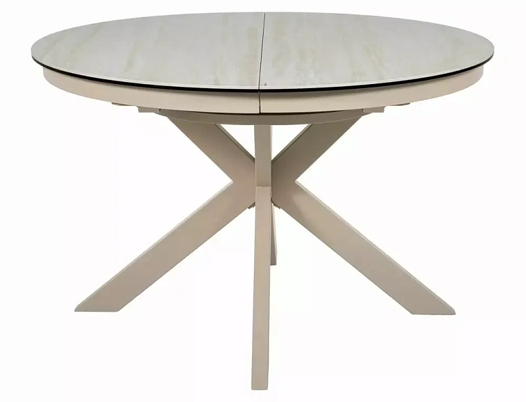 Стол обеденный SIGNAL PORTO Ceramic бежевый травертин/кашемир 120-160/120
