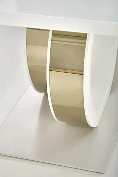 Стол обеденный HALMAR GALARDO белый/золотой 160-200/90