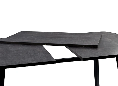 Стол ВВР ЛДСП Раздвижной Камень Темный/Черный №3, 110/150/70