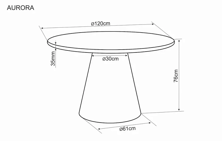 Стол обеденный SIGNAL AURORA экрю 120